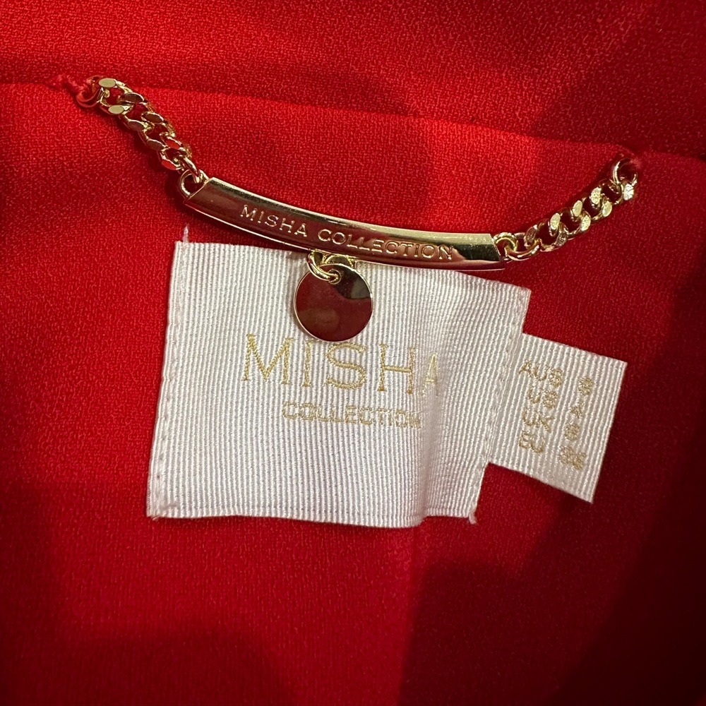 Misha Red Button-up Trench Coat - Picture 3 of 6